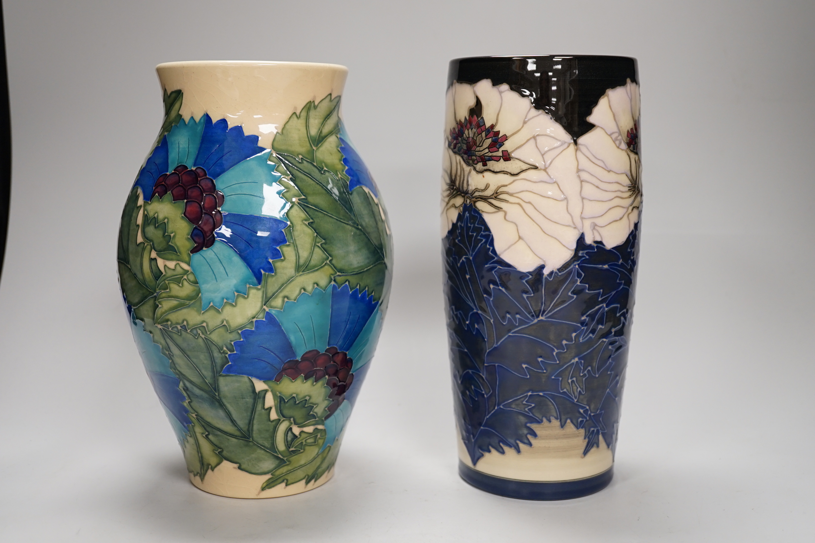 BBB’ a Dennis China Works limited edition vase designed by Sally Tuffin after a design by William De Morgan, 1996, no.4 dated 96, together with another Dennis China Works vase. 25cm